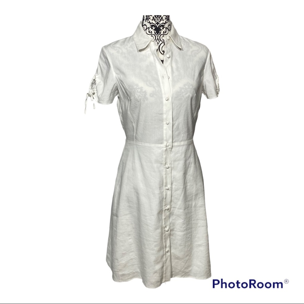 Theory NWT White SS BD Dress T Caliver 2 Size 6